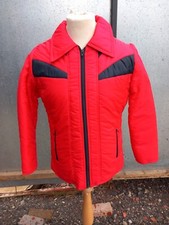 Vintage 1980s Men's Small Red/Black Rongar Rally Coat 36" Chest New Old Stock