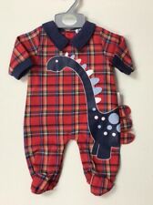 Baby boys dinosaur tartan baby