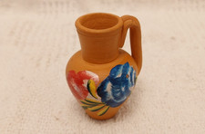 Miniature Hand made Hand painted Portugal Clay Jug Vase