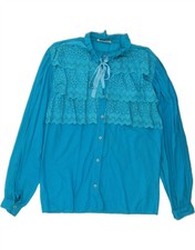 VINTAGE Womens Ruffle Front