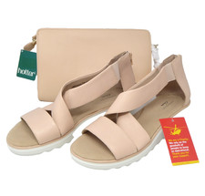 Clarks Jillian Rise Blush Leather Sandals With Matching Hotter Bag UK7 BP9