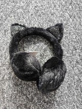 Claires Black Faux Furry Cat