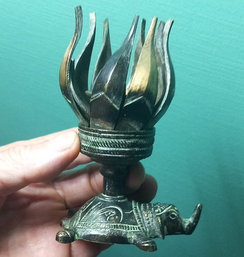 Brass lotus flower - brass, candle