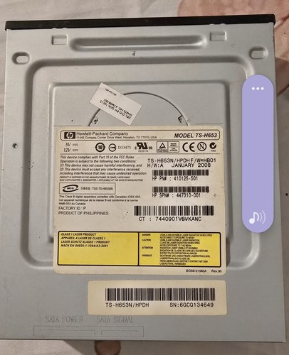 Model h653 dvd disc - hp, /