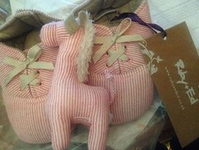 £24 Ruby & Ed red striped baby gift soft toy & boots  Booties Shoes 18-24 Months