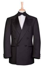 Black Double Breasted Dinner Jacket Tuxedo Regular Fit Black Tie Formal Cruise