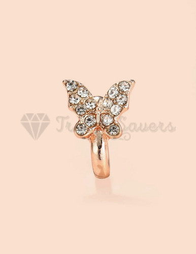 Butterfly cuff crystal nose - cuff,