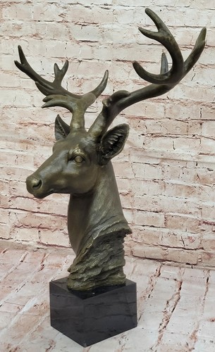 Bronze statue elk deer stag - statue,