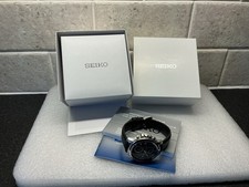 MENS SEIKO CHRONOGRAPH WATCH REF 4T57-00C0, BLACK DIAL, SEIKO STRAP BOXED EX CON
