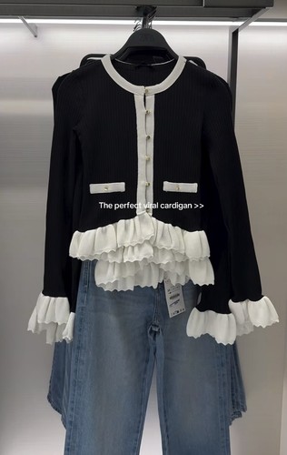 Viral zara frilled hem black - hem,