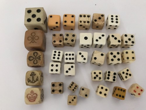 Antique 1800 cow bone games - 1800's,