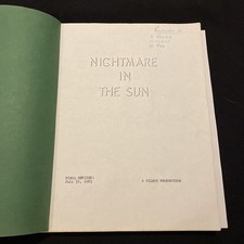ORIGINAL Nightmare In The Sun (1965) Shooting Film Script Noir Movie RARE Old