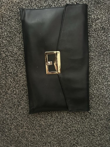 Black clutch bag - black,