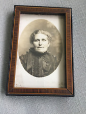 Antique wooden small photo frame with photo of Victorian woman