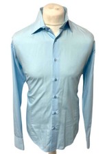 THE SPITALFIELDS Shirt Large Light Blue Long Sleeved Men's