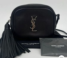 Genuine YSL Yves Saint Laurent blogger Lou Cameron bag black leather Very good •