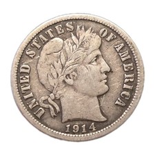 1914 Barber Dime USA Silver