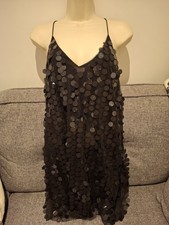 Black Sequin Dress Size S H&M