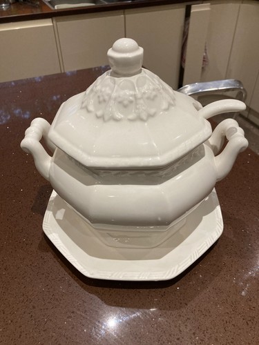 Vintage white ironstone - ironstone, soup