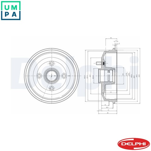 Brake drum bf468 for ford - brake,