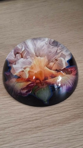Glass paperweight flower - -,