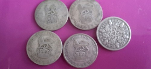 George 1920s sixpence - v,