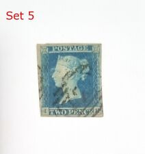 QV 2 Penny blue imperforated GB stamps