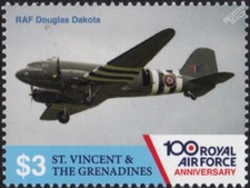 WWII RAF DOUGLAS DAKOTA (C-47 Skytrain) Transport Aircraft Stamp (2018)