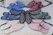 Moroccan babouche women’s slippers embroidered slip ons Moroccan shoes