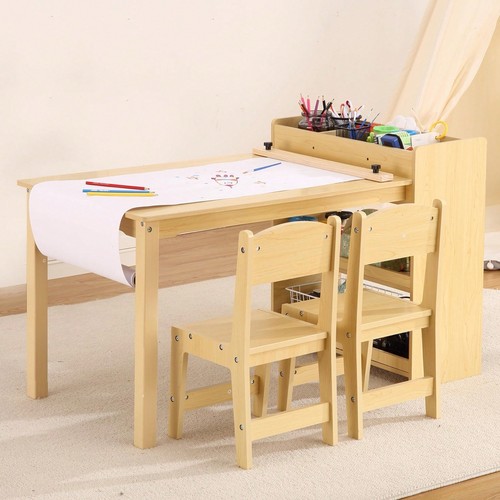 Yellow kids desk chair - desk,