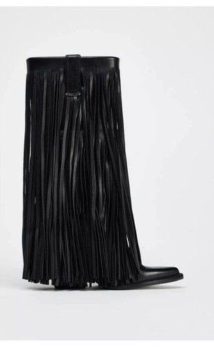 Zara fringed leather cowboy - zara,