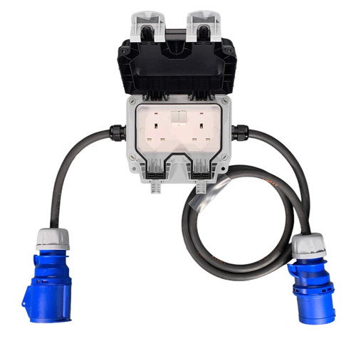 16a plug socket with twin - 16a,