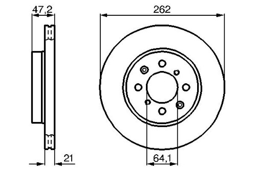 Bosch 0986478657 brake disc - 0986478657,