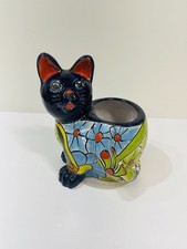 Talavera Cat Shape Planter Pot