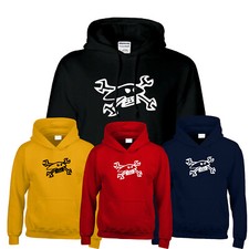 Motorcycle Biker Isle Of Martin Guy Spanners Girls Mens Hoody Kids Skull Bike
