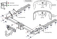 Towtrust Swan Neck Towbar For Vauxhall Opel Insignia Sports Tourer 2017-Forth