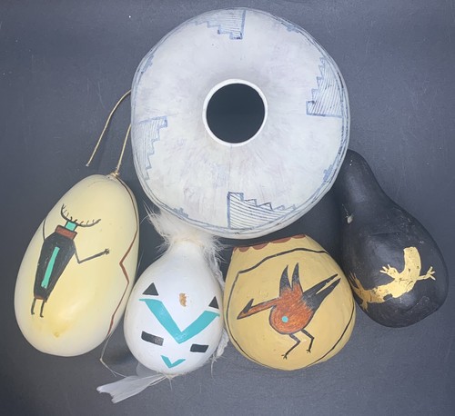 Hand painted gourd lot 5 - lot,