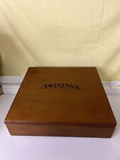 Twinings Rare Wooden London Tea Box 12 Slot Soft Felt Lining Discontinued Rare