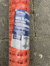 Plastic Mesh Safety Barrier Orange 1m by 10m Unused 