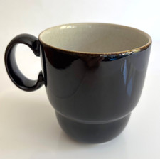 Denby Everyday Black Pepper Stacking Stackable Coffee Mug Tea Cup