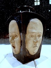 Studio Pottery Face Vase