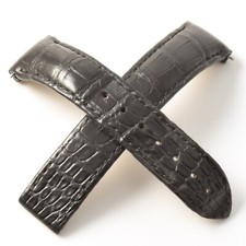 Omega De Ville 98000125 Black Alligator Mens Watch Strap 20mm – 18mm Wide