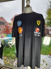 Ferrari F1 T Shirt 2023 Season Hp Shell Aws Sponsors Size 52" Uk Chest Black