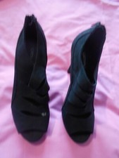 Catwalk black faux suede open toe platform shoes size (EU40) UK no size
