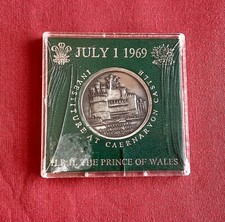HRH CHARLES PRINCE OF WALES CAERNARVON CASTLE INVESTITURE MEDAL COIN JULY 1969 2