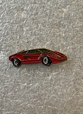 Vintage Red Lamborghini Enamel Car Pin Badge
