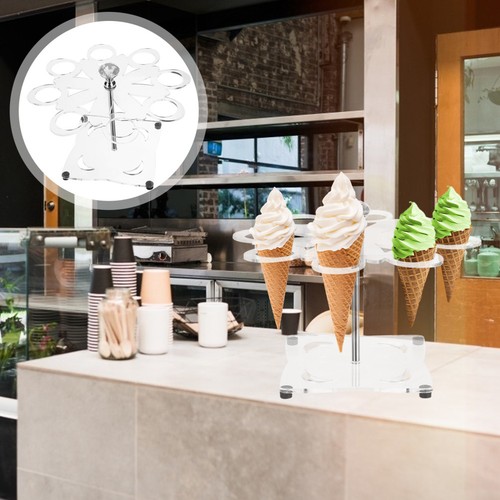 Ice cream cone holder stand - cream,