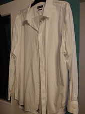 Jeff Banks Smart White Cotton Shirt 20.5cm, Single Cuffs