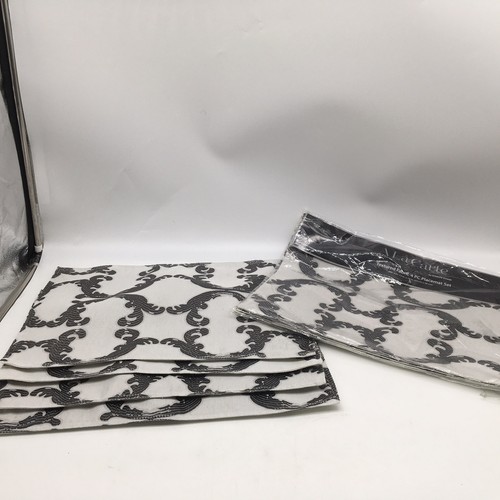 Black white textured fabric - &,