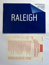 Original Raleigh bike owners guide + service centre list operating instructions